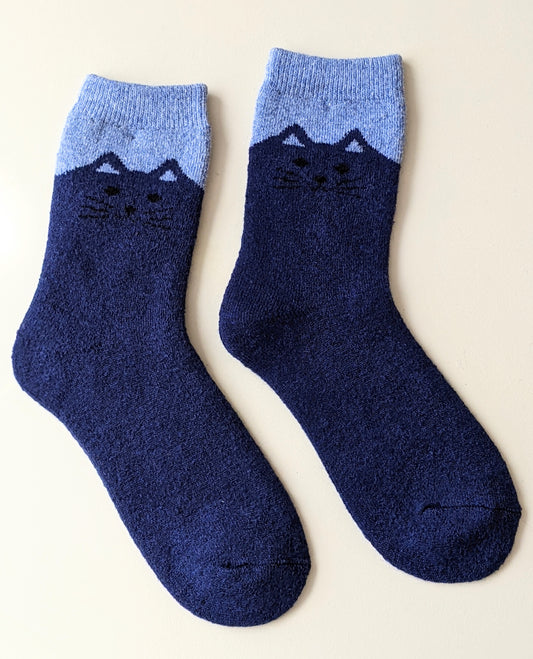 Cat Socks- Blue