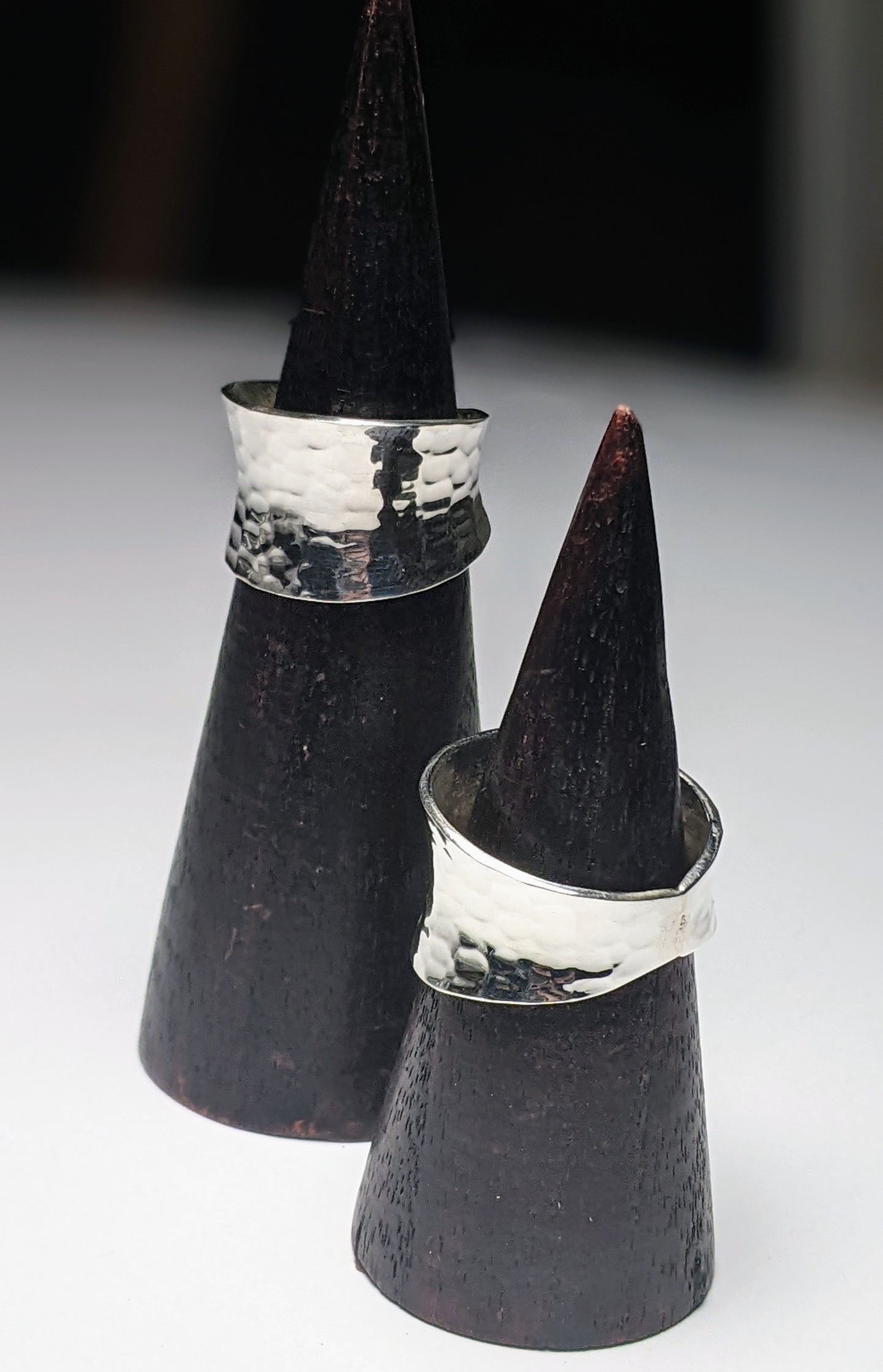 Wide Hammered Band Ring