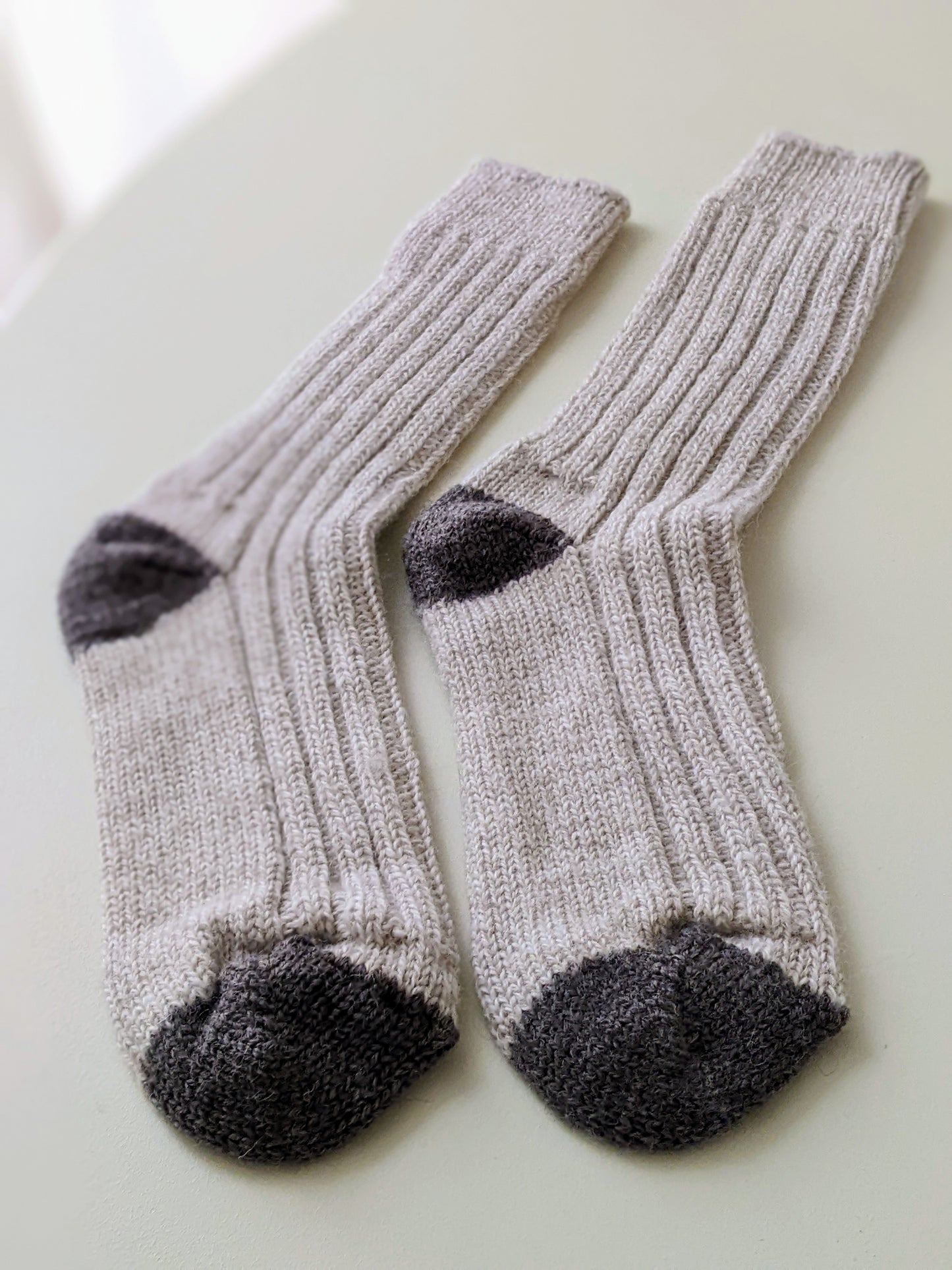 Men's Merino Wool Socks- Oatmeal/Brown