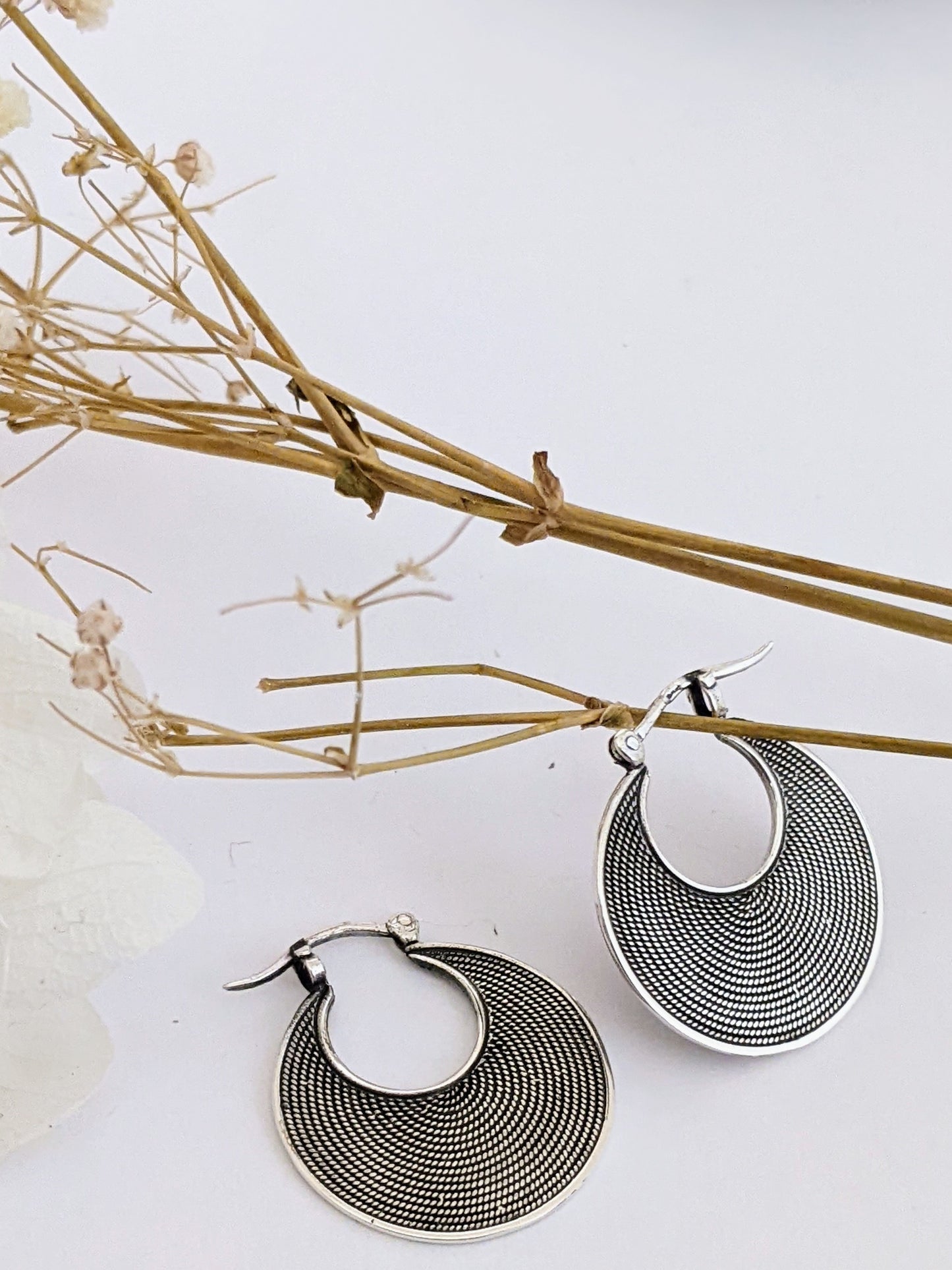 Disk Hoop Earrings