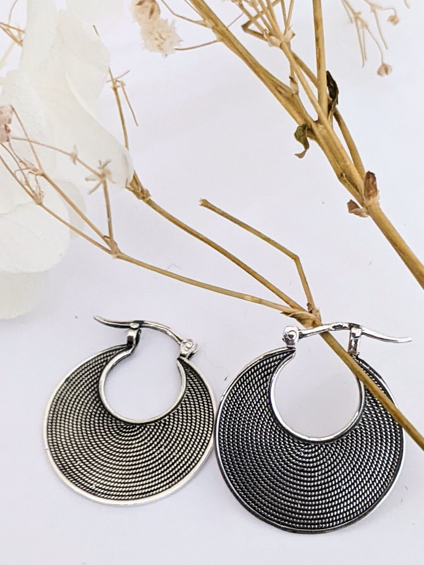 Disk Hoop Earrings