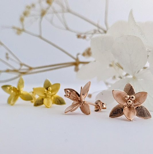 Gold Plated Lily Stud