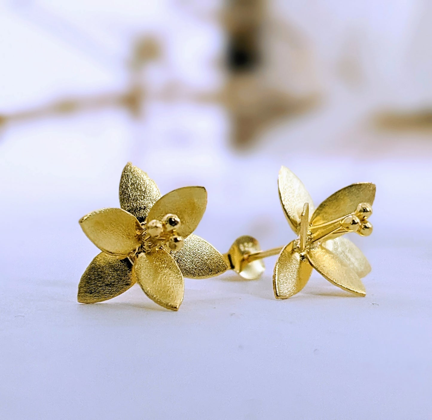 Gold Plated Lily Stud
