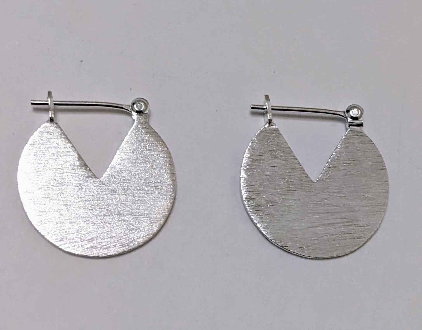 Brushed Round Slice Earrings