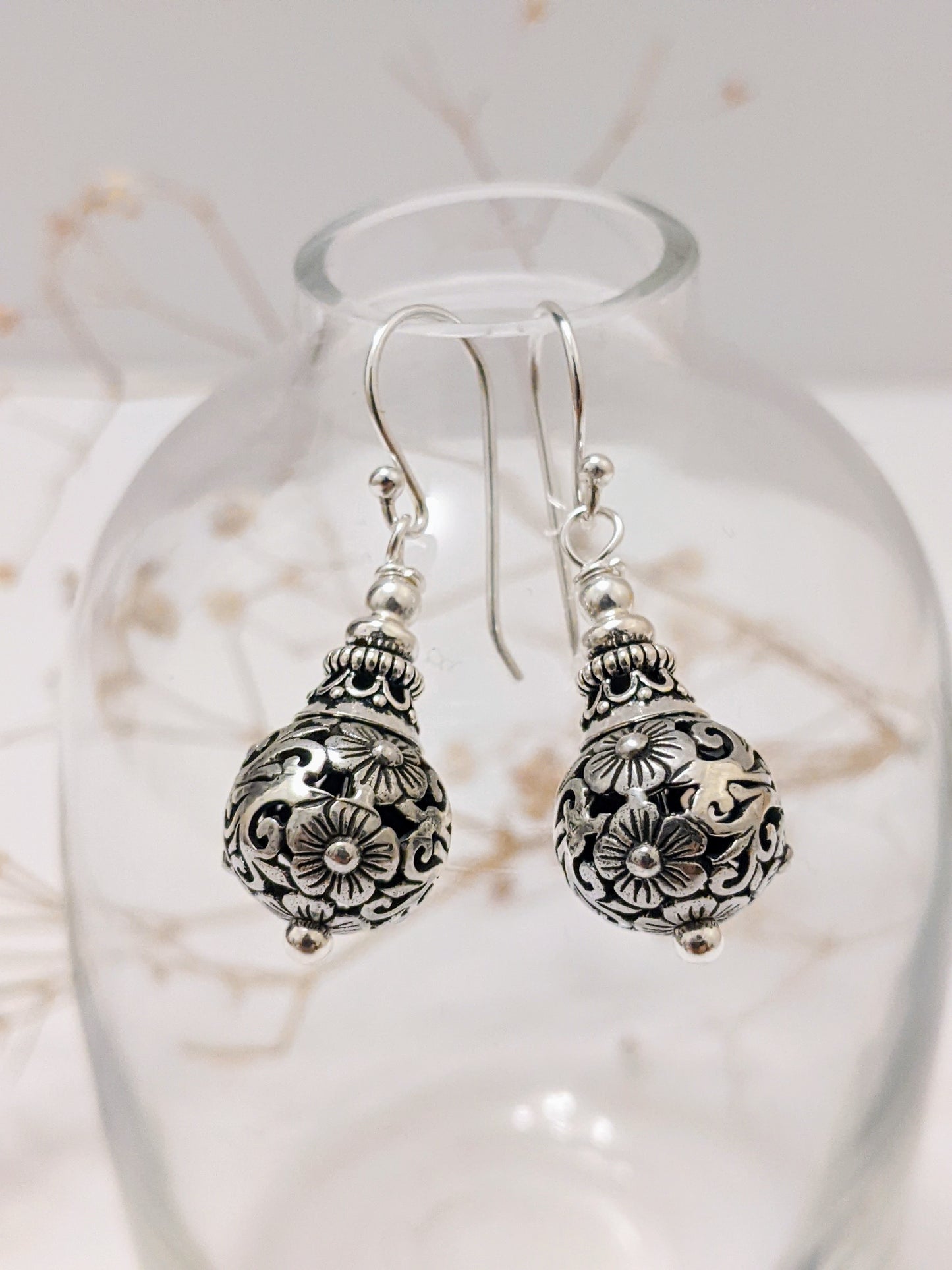 Floral Sphere Earrings