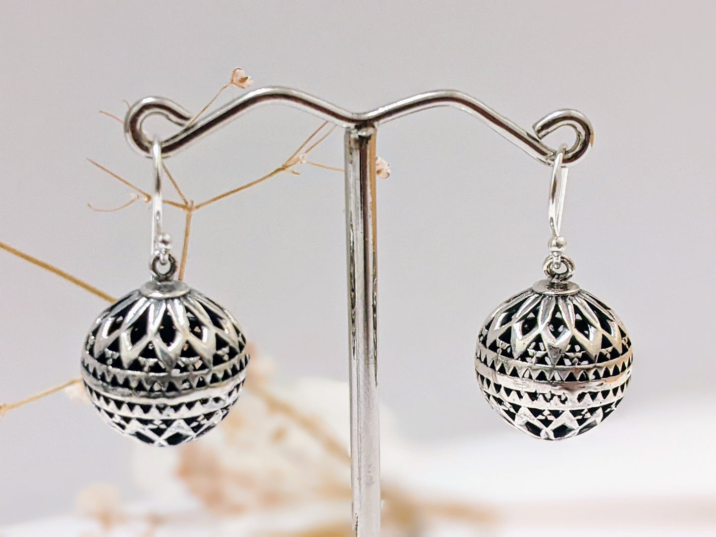 Ornate Silver Bells Earrings