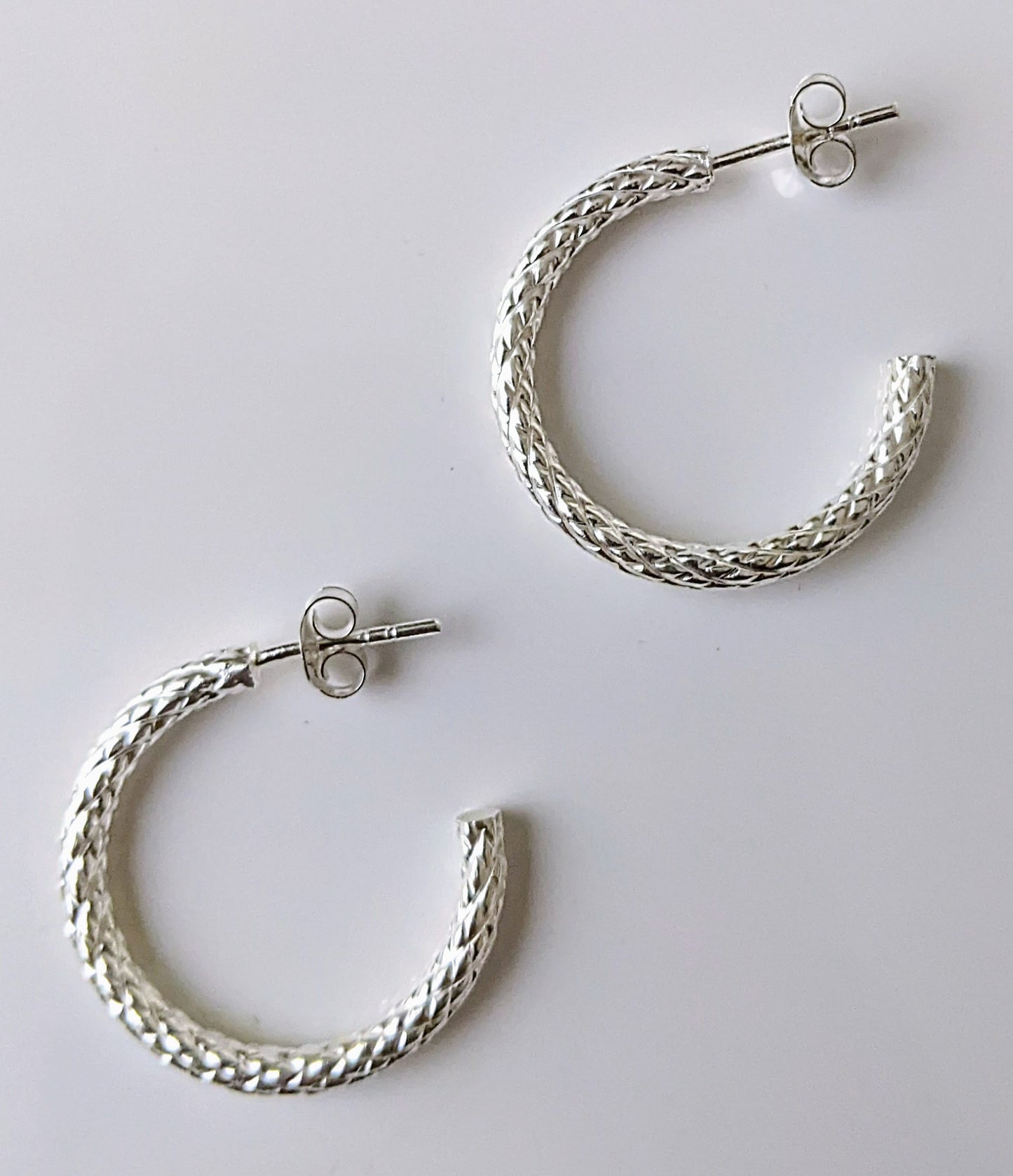 Silver Scale Hoop Earring