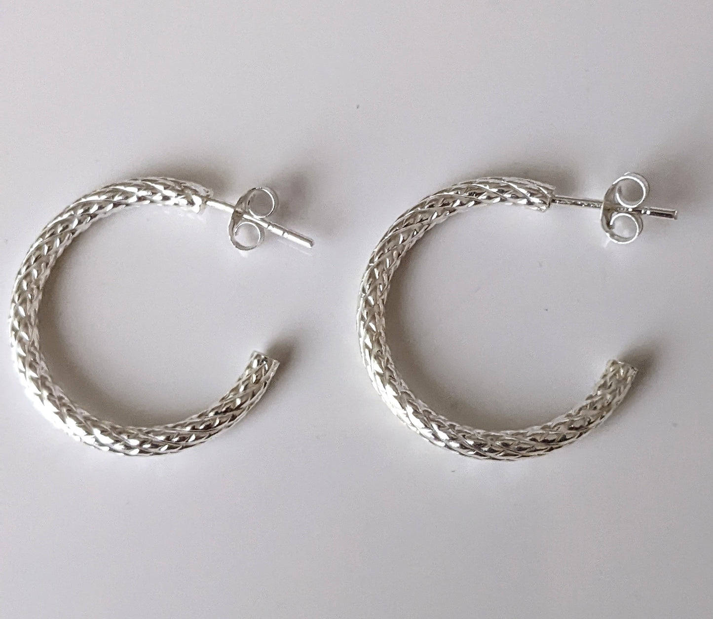 Silver Scale Hoop Earring
