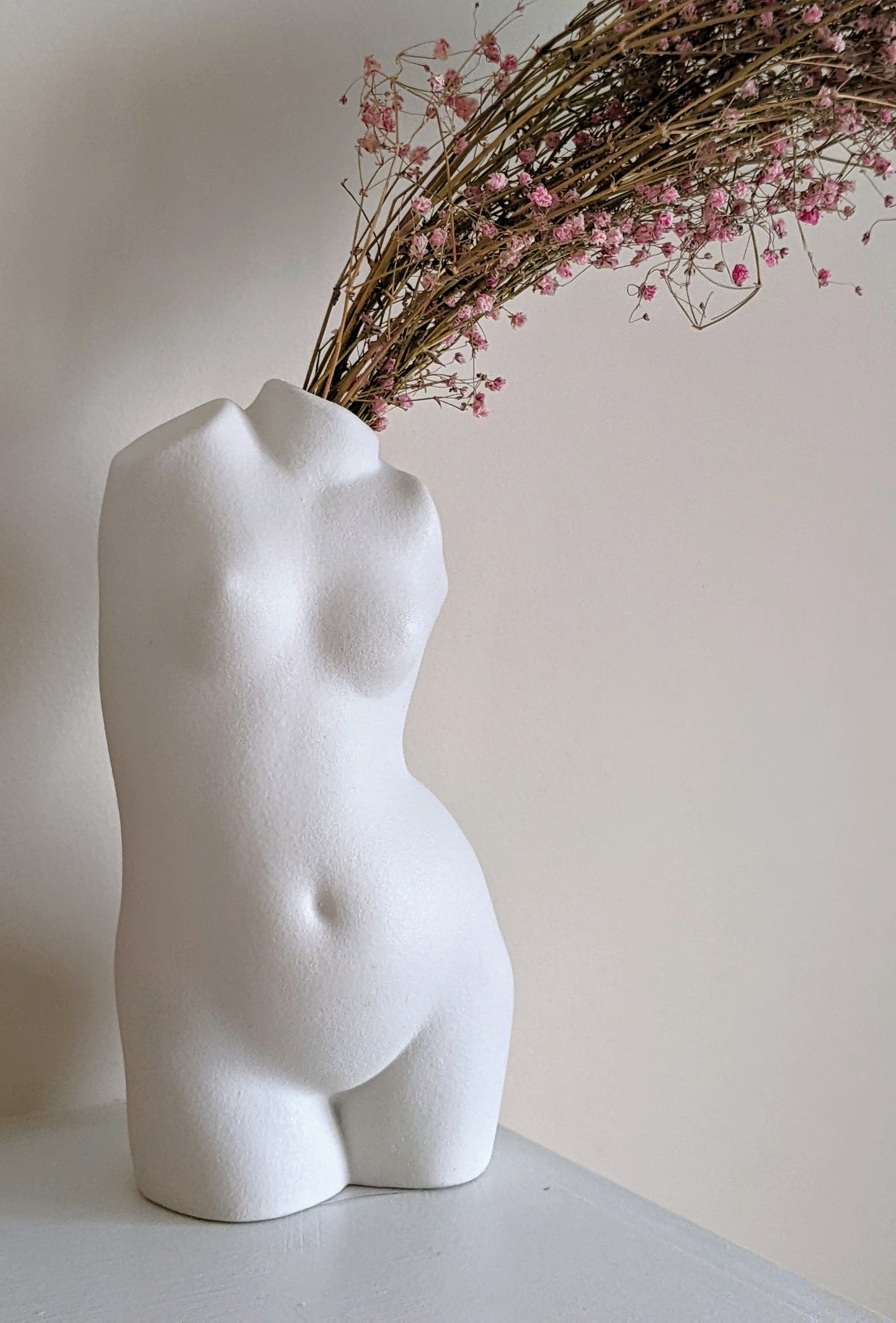 Female Figure Vase- White