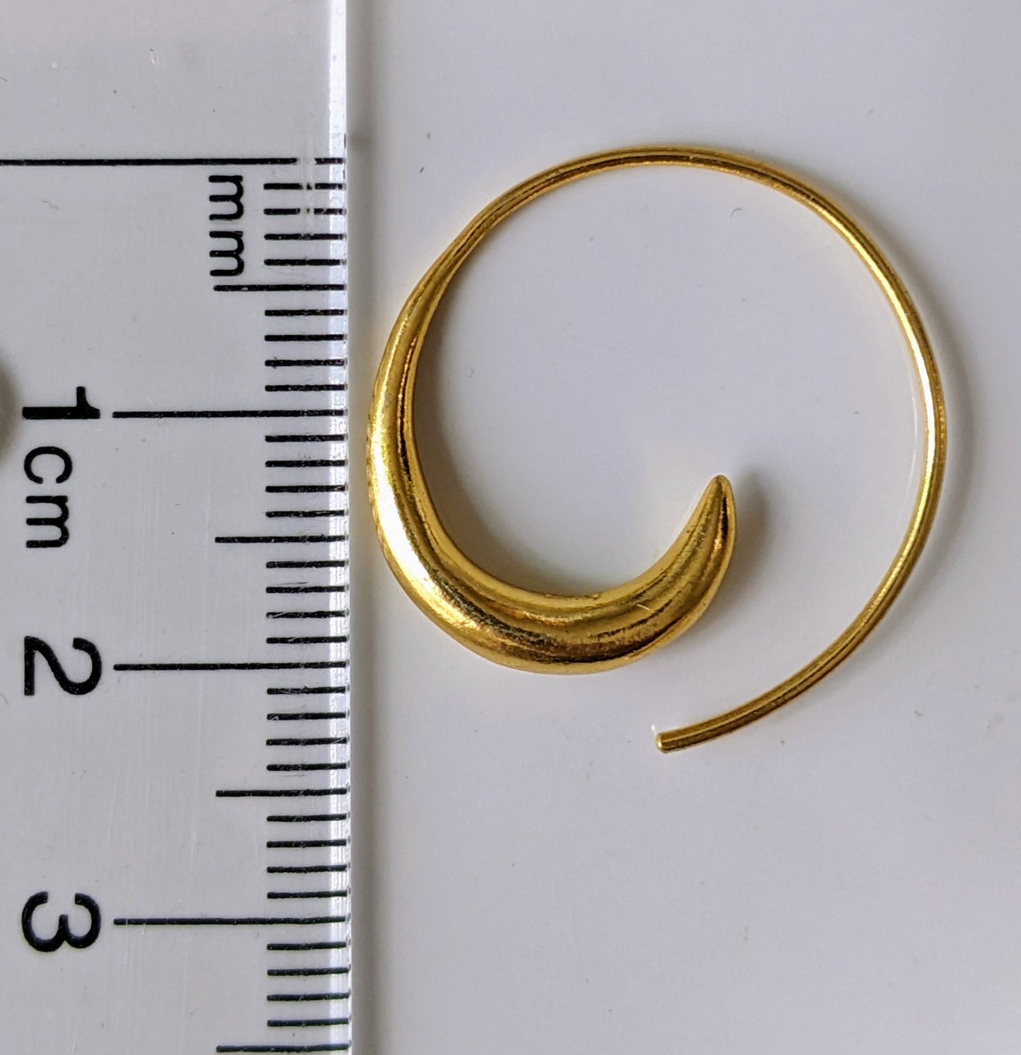 Gold Plated Spiral Hoop- Med