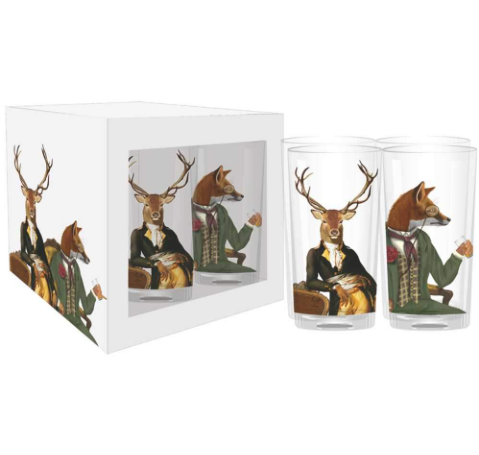 Lords Winston & Edward Drinking Glasses, Set of 4