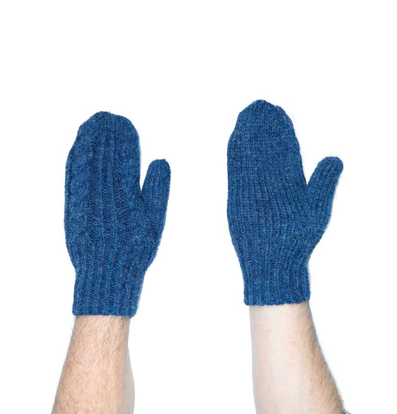 HAND KNIT ALPACA MITTENS IVORY