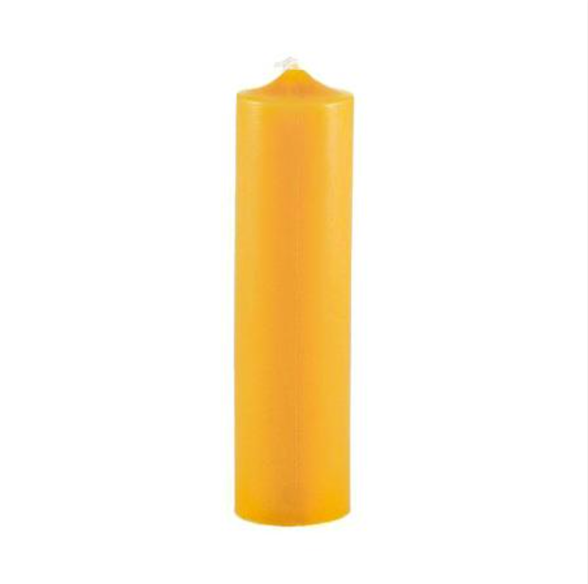 Natural Beeswax Honey Candle Column 6"
