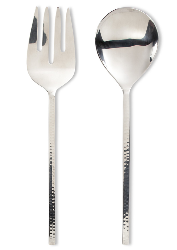 Salad Servers with Hammer Finish Handle