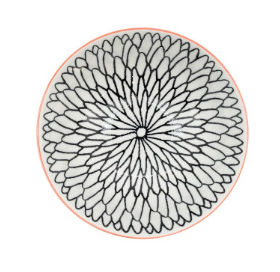 Dahlia PORCELAIN bowl- 22 oz 6" Diameter Bowl