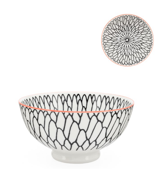 Dahlia PORCELAIN bowl- 22 oz 6" Diameter Bowl