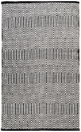 Geometric Black & White -Cotton Rug