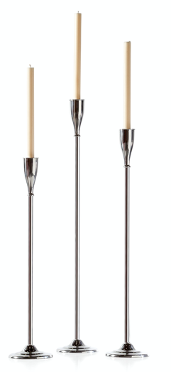 Treo Aluminum 3 Piece Floor Taper Candle Holder Set