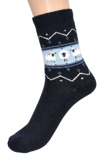 Bo Peep Sheep Socks- Dark Blue