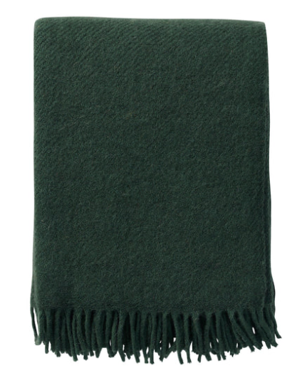 Gotland & Lambswool Throw- Dark Green