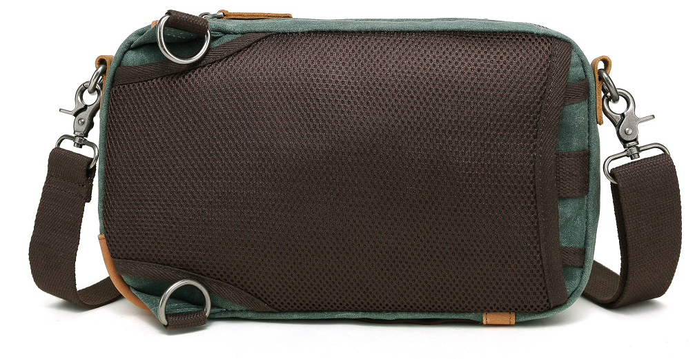 Multifunction Waxed Canvas Sling Bag- Green