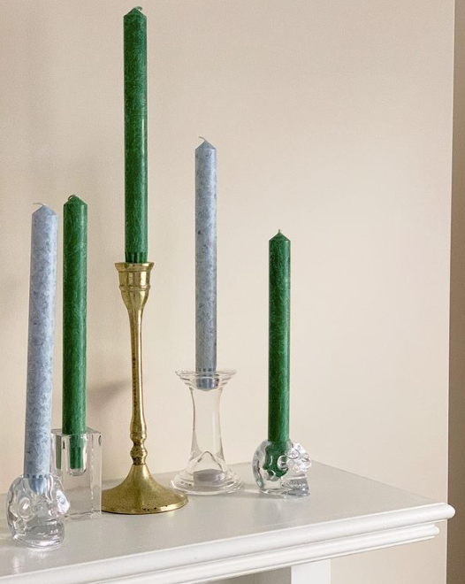 Light Blue Eco Dinner Candles- 6Pack