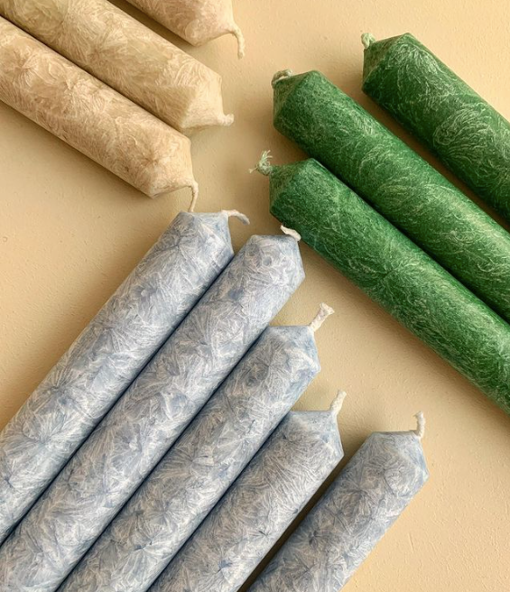Light Blue Eco Dinner Candles- 6Pack