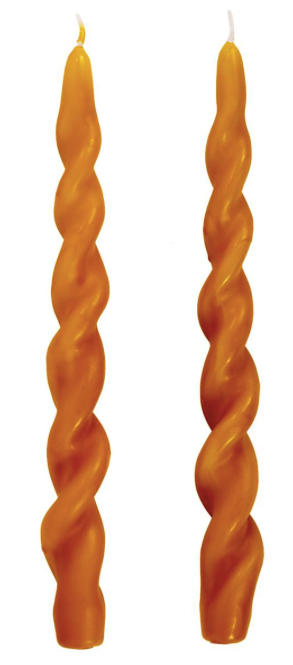Spiral Twist Taper Candles SET/2, OCHRE
