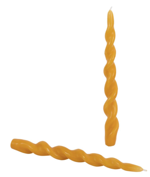 Spiral Twist Taper Candles SET/2, OCHRE