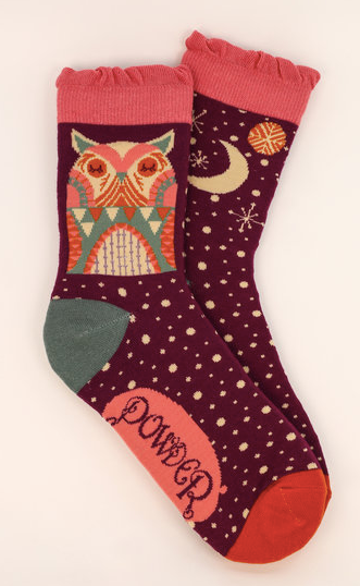 Owl by Moonlight Ankle Socks - Grape- Ladies