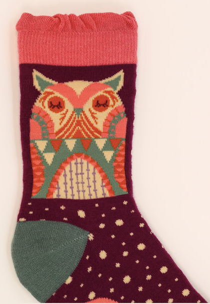 Owl by Moonlight Ankle Socks - Grape- Ladies