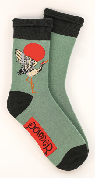 Men's Crane at Sunrise Socks - Fern