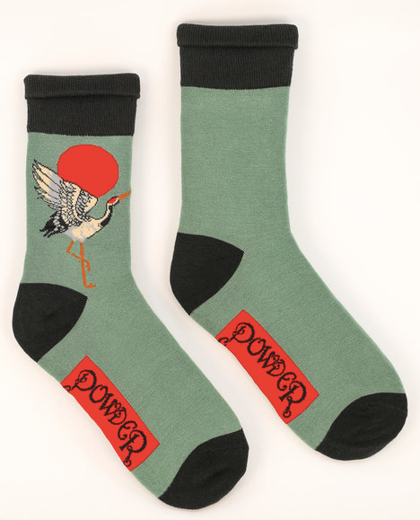 Men's Crane at Sunrise Socks - Fern