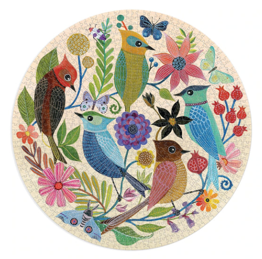 Circle of Avian Friends 1000 Piece Round Puzzle