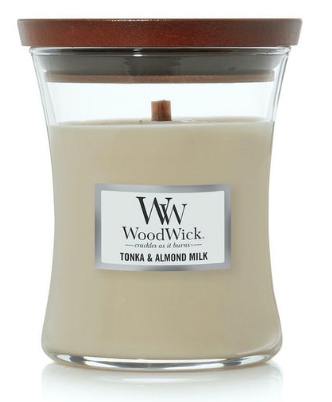 Woodwick Tonka & Almond Milk Candle