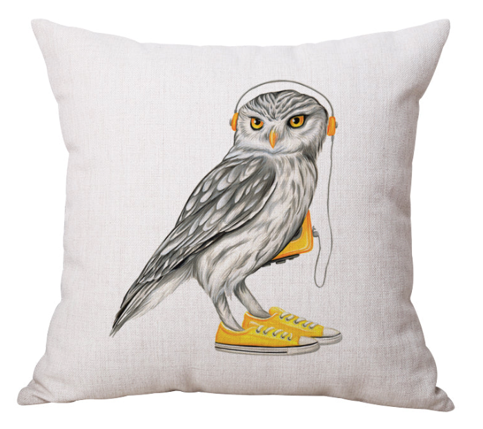 Walkman all night long Owl Pillow