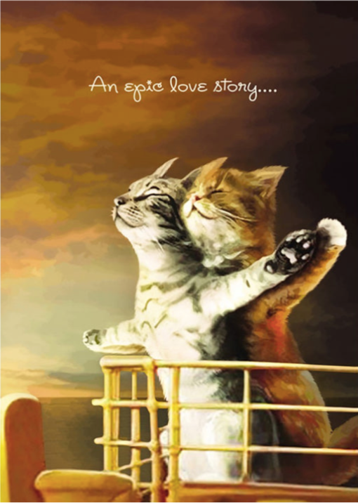 Cat Titanic  Anniversary Card