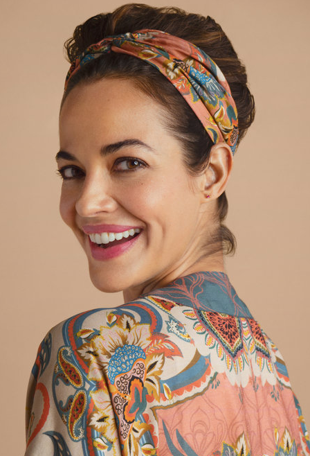 Mediterranean Paisley Coral Headband