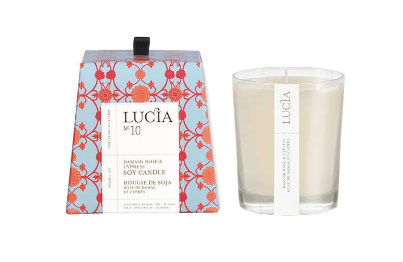 Damask Rose & Cypress Soy Candle