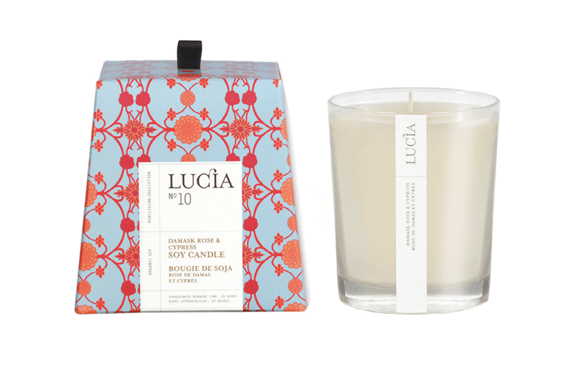 Damask Rose & Cypress Soy Candle