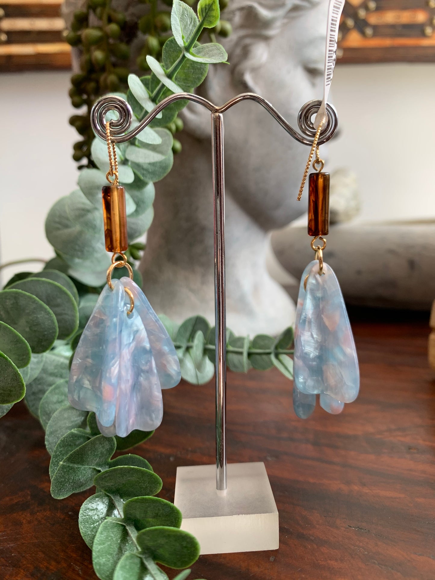 Drop Acrylic Marbled Earrings