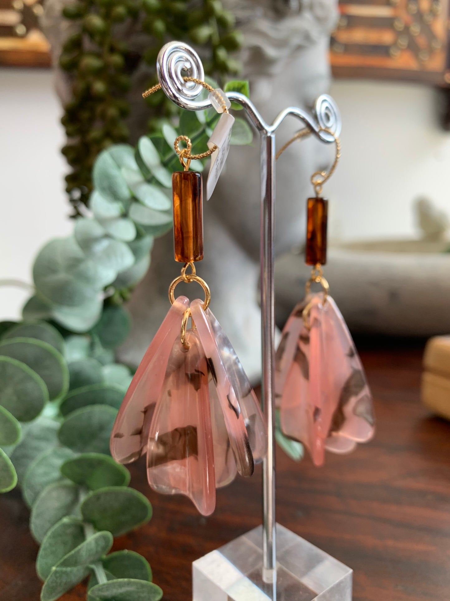 Drop Acrylic Marbled Earrings