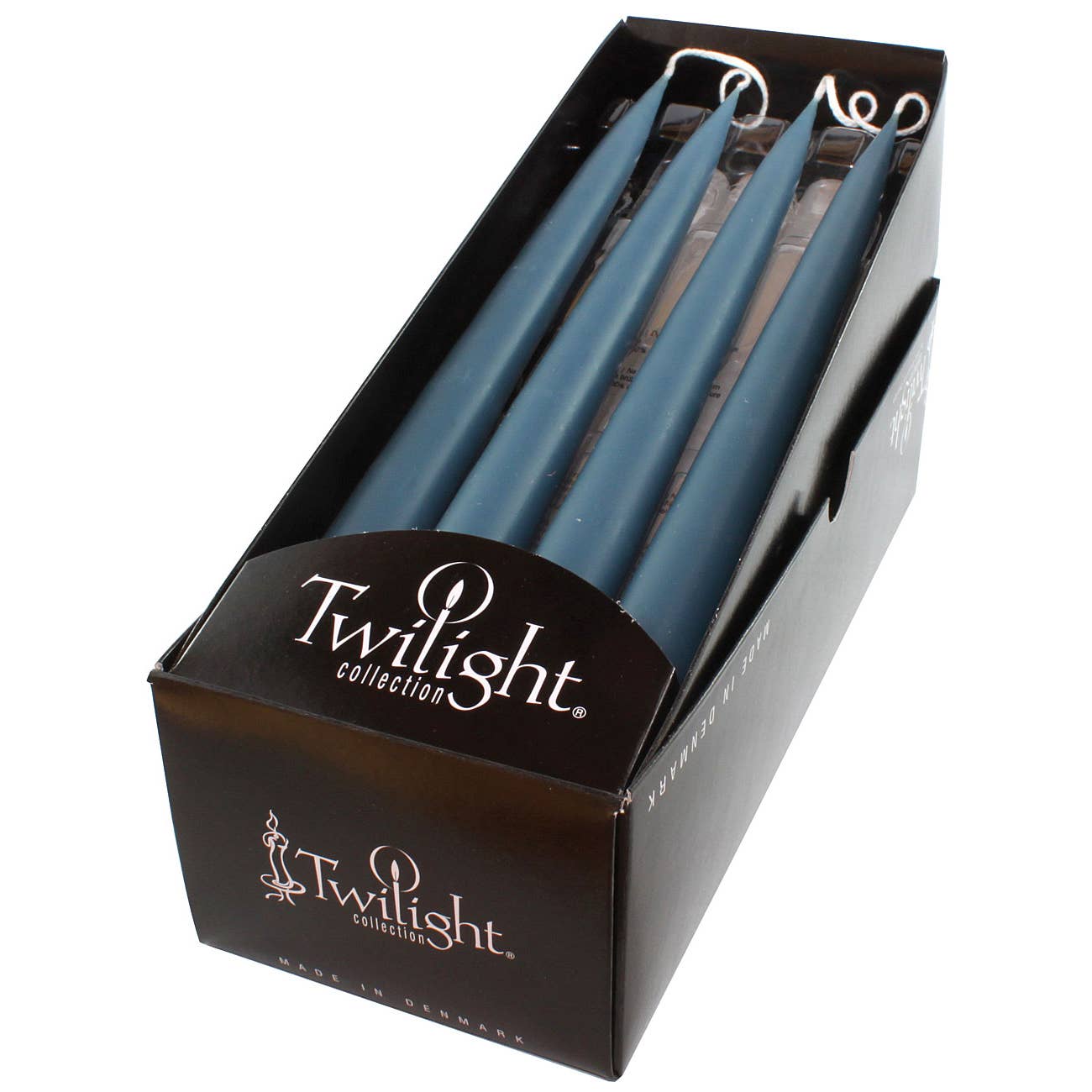 Blue Grey Danish 10" Taper Candle- pair