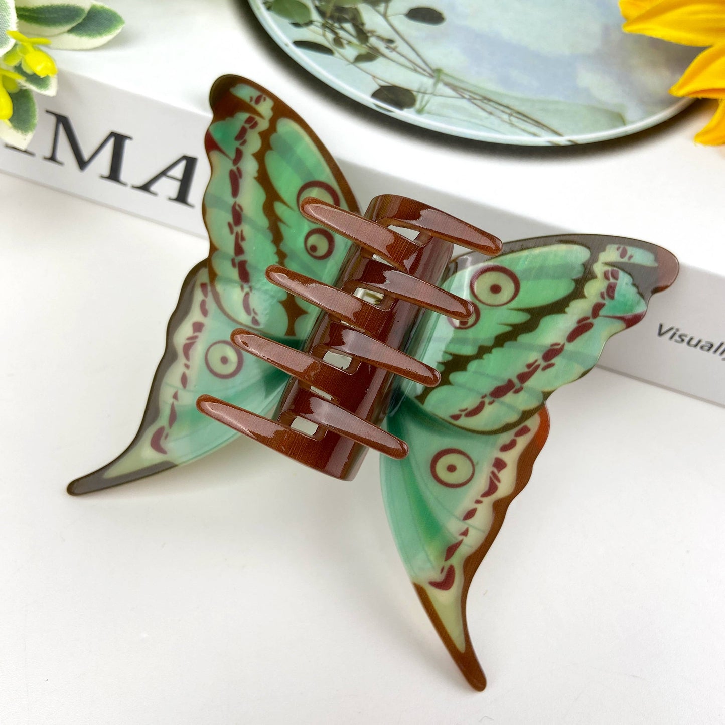 Green Butterfly Hair Claw