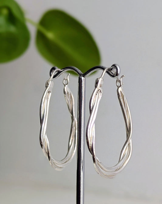 Trio Strand Twist Hoop