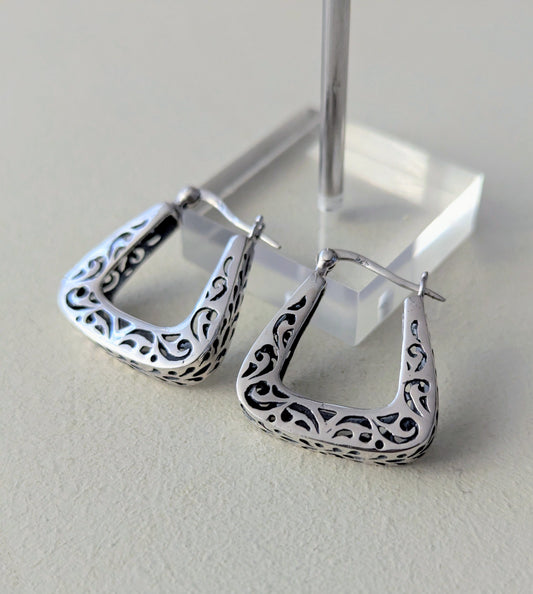 Filigree Square Hoop