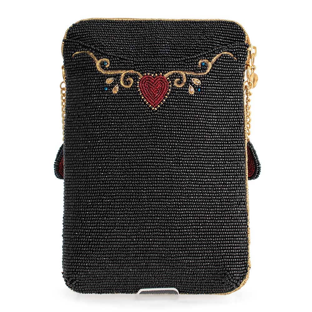 The Queen Beaded Queen Playing Card Crossbody Clutch