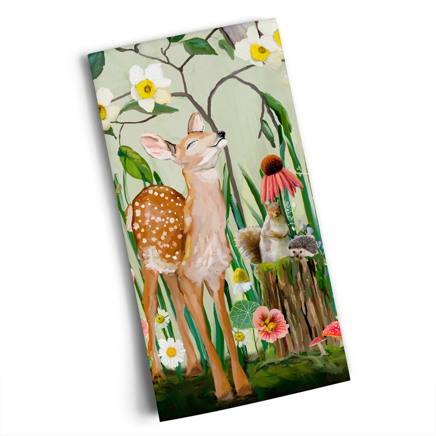 Springtime Friends - Fawn & Owl Tea Towel