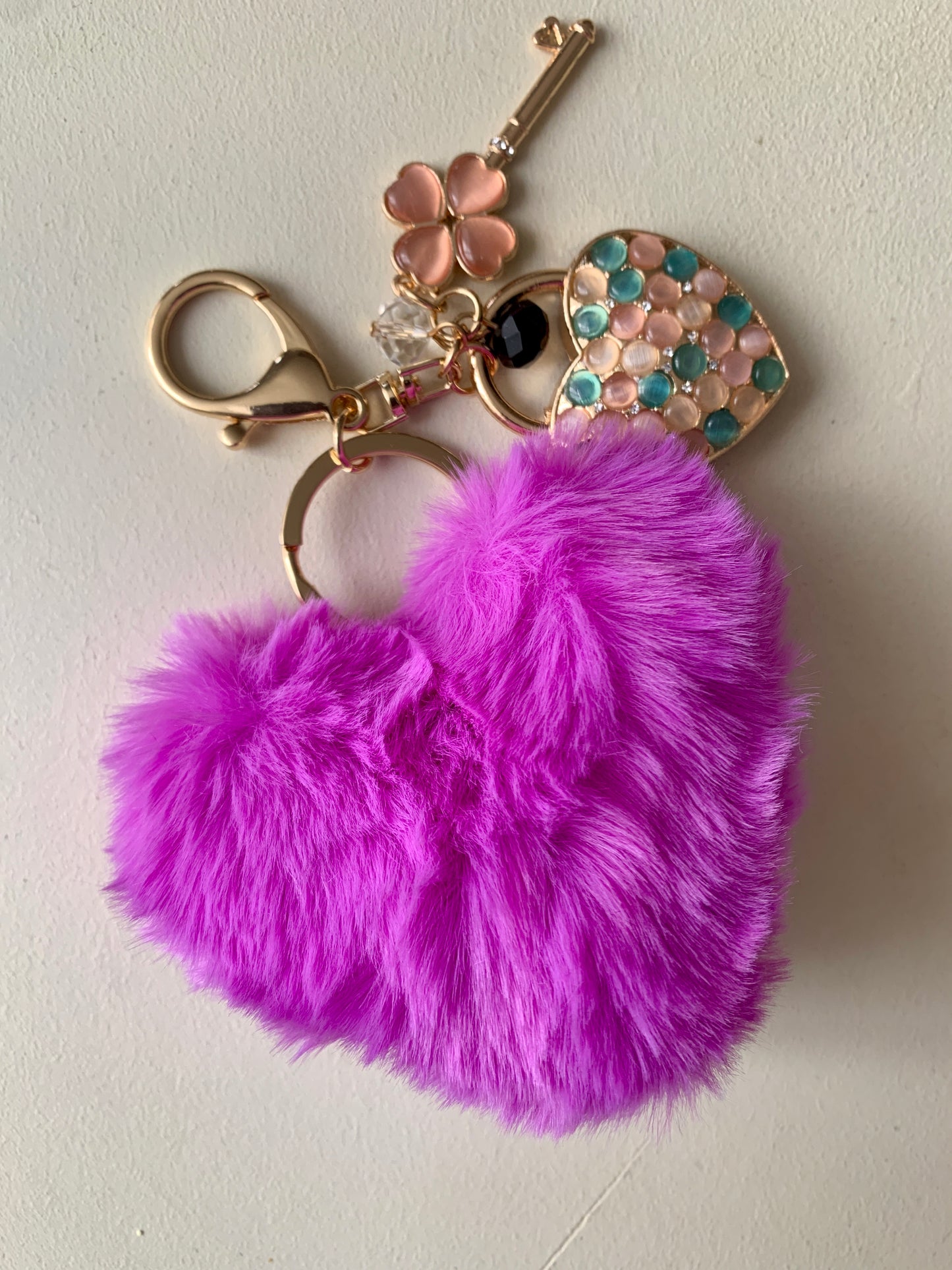 Fuzzy Feels Heart Bag Charm