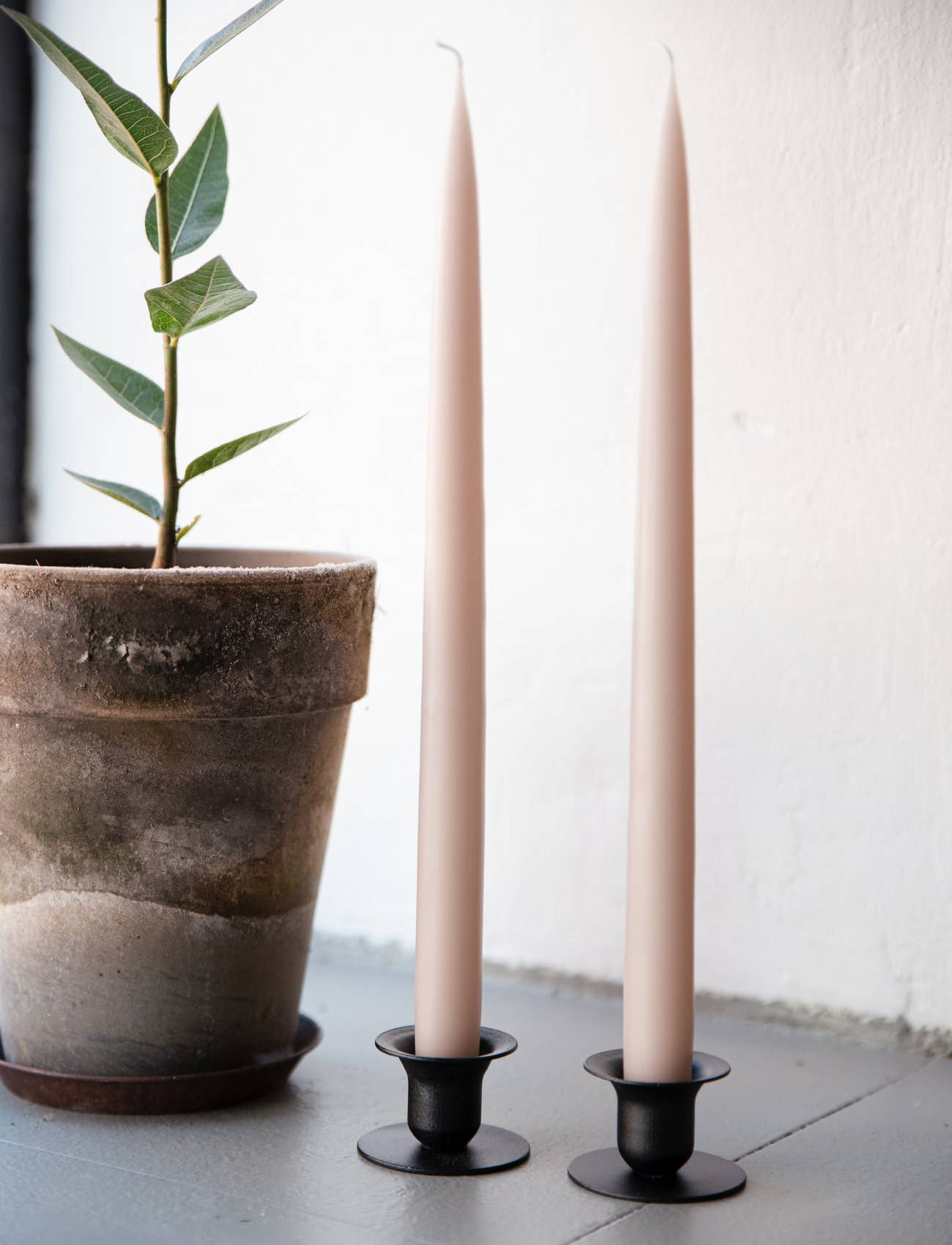 Flax Danish 10" Taper Candle -Pair